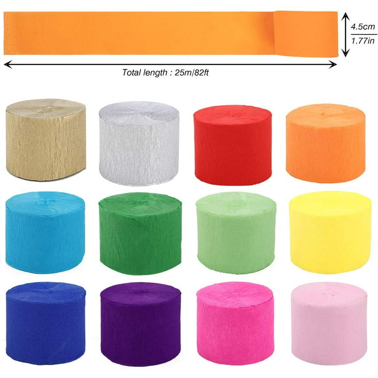 Buy RUBFAC 12 Rolls 984ft Crepe Paper Streamers Pastel Streamers