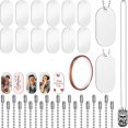 thumbnail image 1 of Juego de collares de etiquetas de estampado por sublimación, colgantes blancos de aluminio, cinta prensada por calor de doble cara para etiquetas personalizadas, 31 piezas, 1 of 3