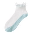 thumbnail image 2 of MSJUHEG Sheer Ankle Socks,Trouser Socks Women,Dress Socks Women,Lace Socks,Mesh Socks for Women,Casual Floral Cute Splice Short Breathable Mesh Solid Women Sky Blue 1 One Size, 2 of 3