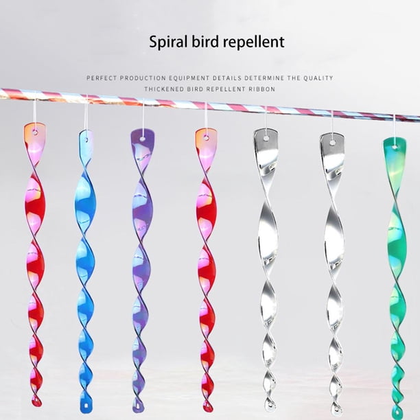 Dispositivos De Disuasión De Aves 20 Piezas, Varillas Espirales Reflectantes Para Ahuyentar Pájaros, Varilla Giratoria De Color Para Atrapar Pájaros Para Campo, Verduras, Manzanas, Viñedos Yuarrent HA036667-00