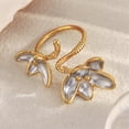 thumbnail image 6 of BQBQERT Gold And Silver Flower Inspired Open Rings Sturdy Stainless Steel Fashion Jewelry Artistic Open Band Rings For Her, 6 of 11