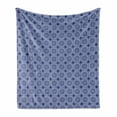 thumbnail image 1 of Blue Mandala Soft Flannel Fleece Blanket, Continuous Oriental Abstract Dark Tones Flower Inspired Motif Pattern, Cozy Plush for Indoor and Outdoor Use, 70" x 90", Dark Sky Blue White, by Ambesonne, 1 of 5