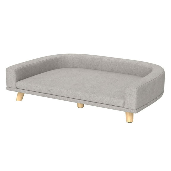 COCOKUN Dog Sofa Couch Bed with Washable Cushion, Comfortable Pet Bed for Large Dogs & Cats, Plush Support for Joints, Durable Gray Fabric for Indoor Use