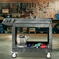 thumbnail image 2 of DEXTRUS Chariot Utilitaire Robuste à Roulettes avec Roues Verrouillables, Chariot de Service en Plastique HDPE à 2 Tablettes, Capacité de 550 Lb, 45 Pouces x 25 Pouces x 34 Pouces, pour Garage, Cuisine et Atelier, Gris, 2 of 11