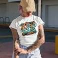 thumbnail image 2 of Retro Nurse Vibes, Floral & Groovy Text, Baby Blue T-Shirt, XL, 2 of 5