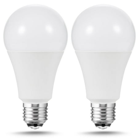 3-Way LED Light Bulbs 50W-100W-150W Equivalent, A21 Light Bulb 6000K-2700K-4000K, 800/1000/1800LM, A21 E26 Base for Hallway, Living Room, Home Lighting, Pack of 2