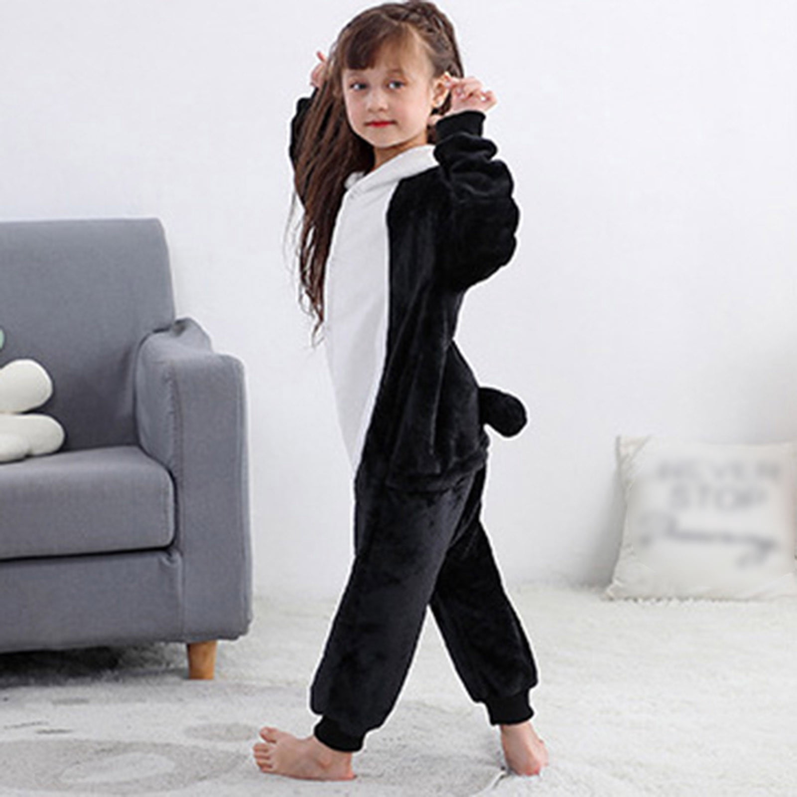 CUZIBR Baby Boys Girls Rabbit Animal Winter Romper Jumpsuit Oneise One-Pieces Hoodie Long Sleeve Sets Outfits Leisure Dailywear For Toddler,Black,7-8 Years
