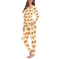 thumbnail image 2 of FOR U DESIGNS Thanksgiving Maple Pumpkin Womens Pajamas Set Long Sleeve Top Nightwear Pajamas with Pockets for Women 2 Piece Size L Sleepwear Crew Neck Tops for Women, 2 of 6