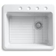 thumbnail image 7 of Kohler 5872-4A1-7 25 in. Top-Mount Single Bowl Kitchen Sink with 4-Hole - Black, 7 of 7
