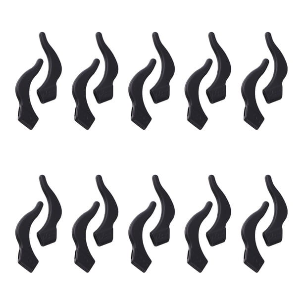 GOOHOCHY 10 pares de fundas de silicona antideslizantes para gafas de sol (negro)