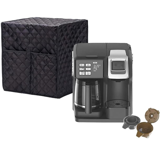 Cubierta De La Máquina De Café Tela De Algodón Negro Cafetera Cubierta Impermeable Contra El Polvo Con Bolsa De Almacenamiento Protector De Cafetera Lavable A Máquina Para Tienda De Cocina Cateissary HA019894-00