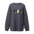 thumbnail image 5 of Womens Sweatshirt Casual Ghost Black Cat Pumpkin Graphic Crew Neck Long Sleeve Pullover Cutecore Streetwear Halloween Top Fall Winter Oversized Sweatshirts Grey 2XL, 5 of 7