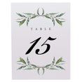 Laurel Wreath and Greenery Wedding Table Numbers, 1-75, Double Sided