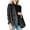 #-006Black, variant on Womens Cropped Wool Jacket Casual Notched Lapel Patchwork Spliced Knit Long Sleeve Double Breasted Pea Coat Oversized Button Down Fashion Fall Winter Blazer Jacket Outerwear Black M