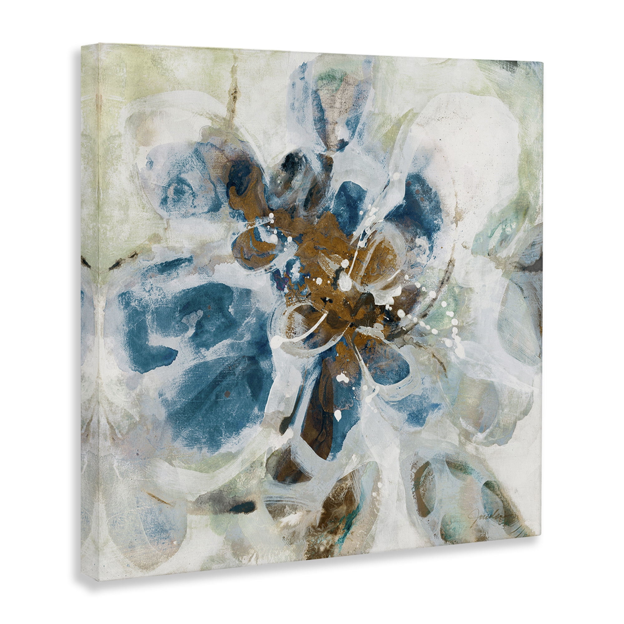 Stupell Industries Distorted Splatter Abstraction Abstract Painting Gallery Wrapped Canvas Art Print Wall Art, 30 x 30