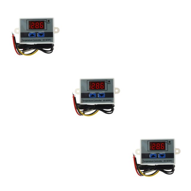 stanreset Contrôle de Refroidissement Accessoires de Maison Écran LED Contrôleur de Température Thermostat en Plastique Régulateur d'Humidité Hygromètre 24V 3Ensemble