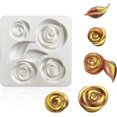 thumbnail image 1 of Jinsinto Moule à Gâteau Fondant en Silicone Formes de Roses et Feuilles Moule en Silicone 3d Mini Feuilles en Forme de Rose Décoration de Gâteau Diy Gris-Blanc1pcs, 1 of 5