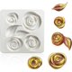 thumbnail image 1 of Molde de silicona para fondant JAMW Rosa Flor y hojas 11.5 x 1.2 cm gris-blanco, 1 of 5