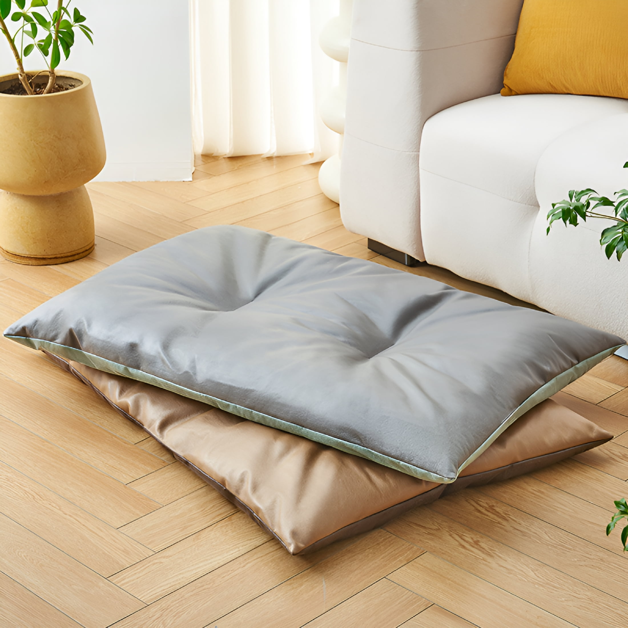 XIBUFE Dog Cat Beds Orthopedic Leather Dog Bed Water Proof Coffee Outdoor Dog Bed Raised Dogs Bed Dog Cot Beds Small Medium Size Dogs Outside Pet Beds