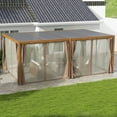 thumbnail image 2 of GVN Patio Garden Pergola, Pergola Canopy,12' x 19' Pergola with Adjustable Louvered, Outdoor Pergola with Curtains and Netting, Natural, 2 of 9