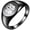 Black A, variant on Men's and Women's Stainless Steel 12MM Initial Alphabet A to Z Carved Floral Font Ring Black Z Size 9