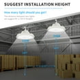 thumbnail image 3 of UFO LED High Bay Light, 100/120/150W, 14000/17500/21000LM, 2CCT 4000K/5000K, 0-10V Dimmable High Bay LED Shop Lights for Gym Factory Warehouse, Hook, 6' Cable, UL & DLC Listed, 3 of 8