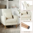 thumbnail image 2 of Single Sofa Armchair — Upholstered Lounge Seat with Removable Pillow and Sturdy Wood Legs, Beige, 2 of 9