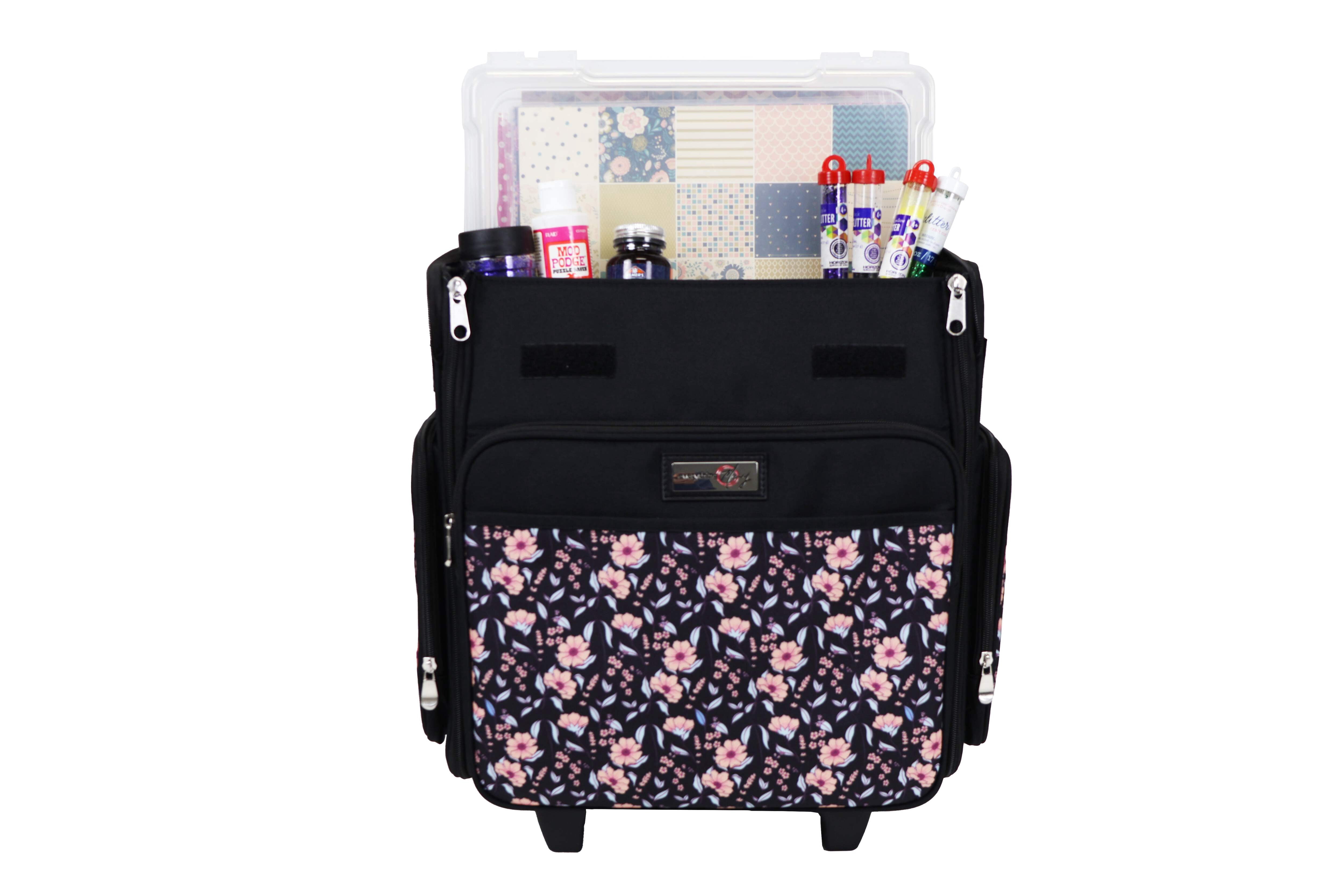 Everything Mary Collapsible Scrapbook Tote – Foldable Craft Storage Organizer for Scrapbooking Supplies, Art Tools, and Accessories – Portable Craft Bag