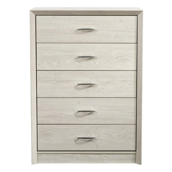 CorLiving Newport Mid Century Modern 5-Drawer Tall Dresser for Adult Bedroom
