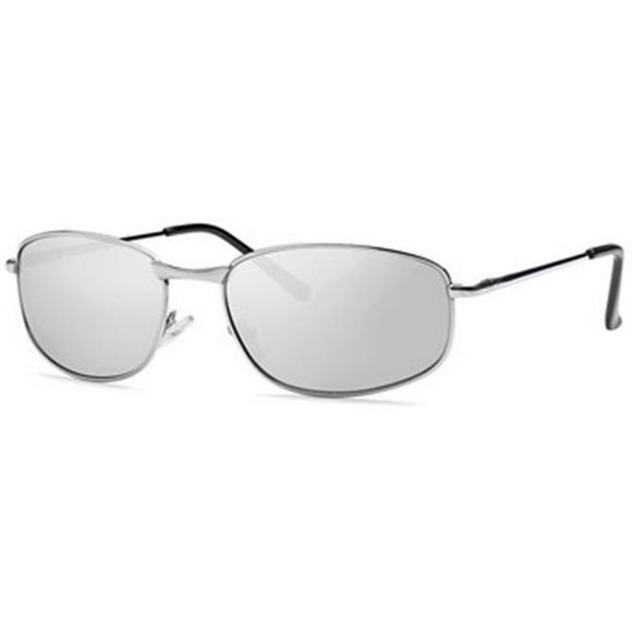 Semi-Rimless Round Style Sunglasses&#44; Silver