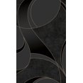 thumbnail image 1 of Black Abstract Geometric Swirl 57Sqft Non-Woven Non-pasted Double Roll Wallpaper R8004, 1 of 1