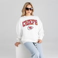 thumbnail image 4 of Women's Gameday Couture White Kansas City Chiefs Sweet Play Oversized Premium Drop Shoulder Sweatshirt, 4 of 5