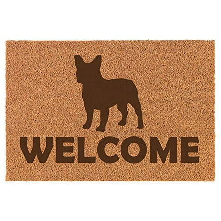 French Bulldog Door - Coir Door Mat Entry Doormat Welcome French Bulldog