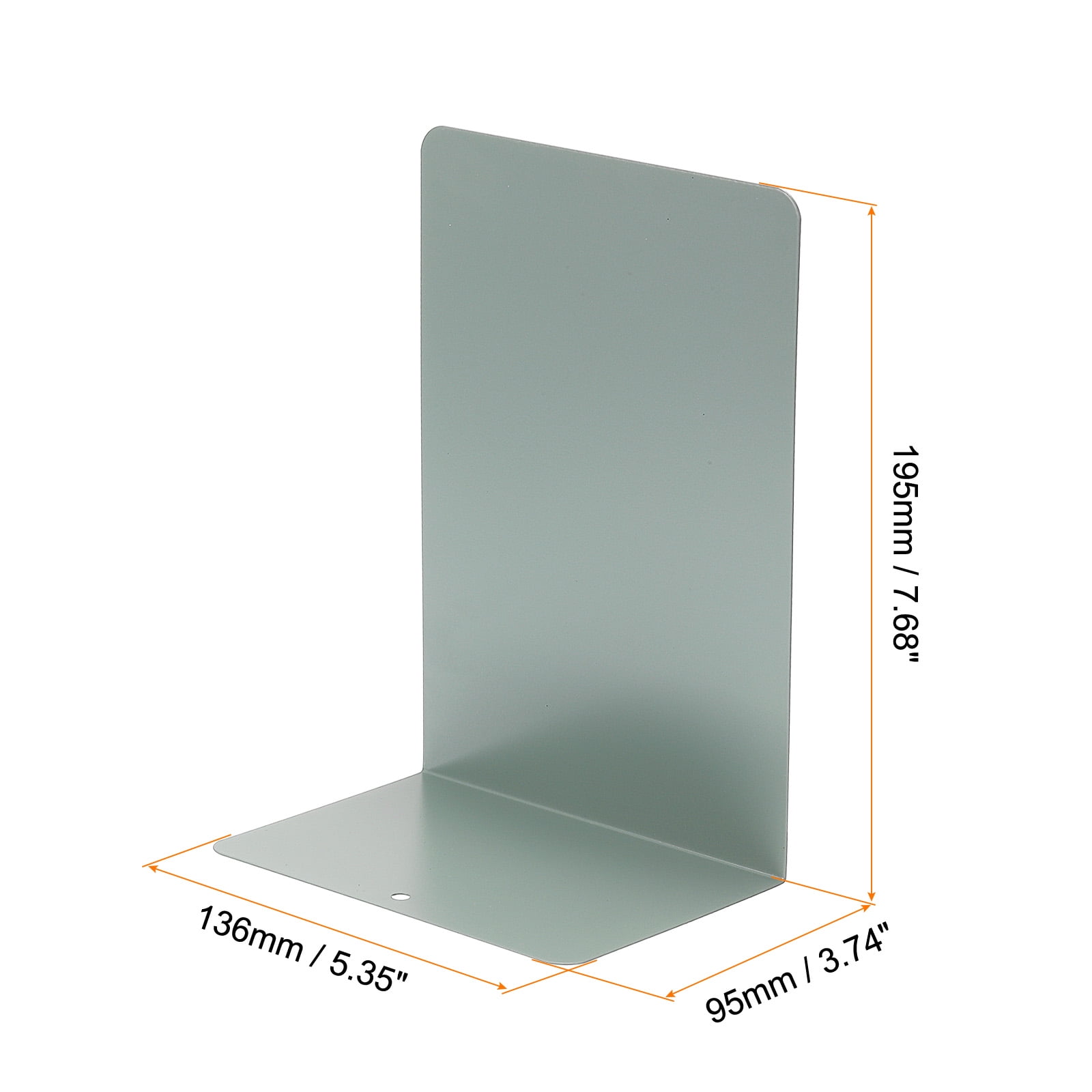 Unique Bargains Metal Bookend with L Shape Design 5.35"x3.74"x7.68" 2 Set Green
