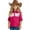 a-Hot Pink, variant on Cowgirl Shirt for Girls Retro Button Down Fringe Shirt Sleeveless Blouses Tops