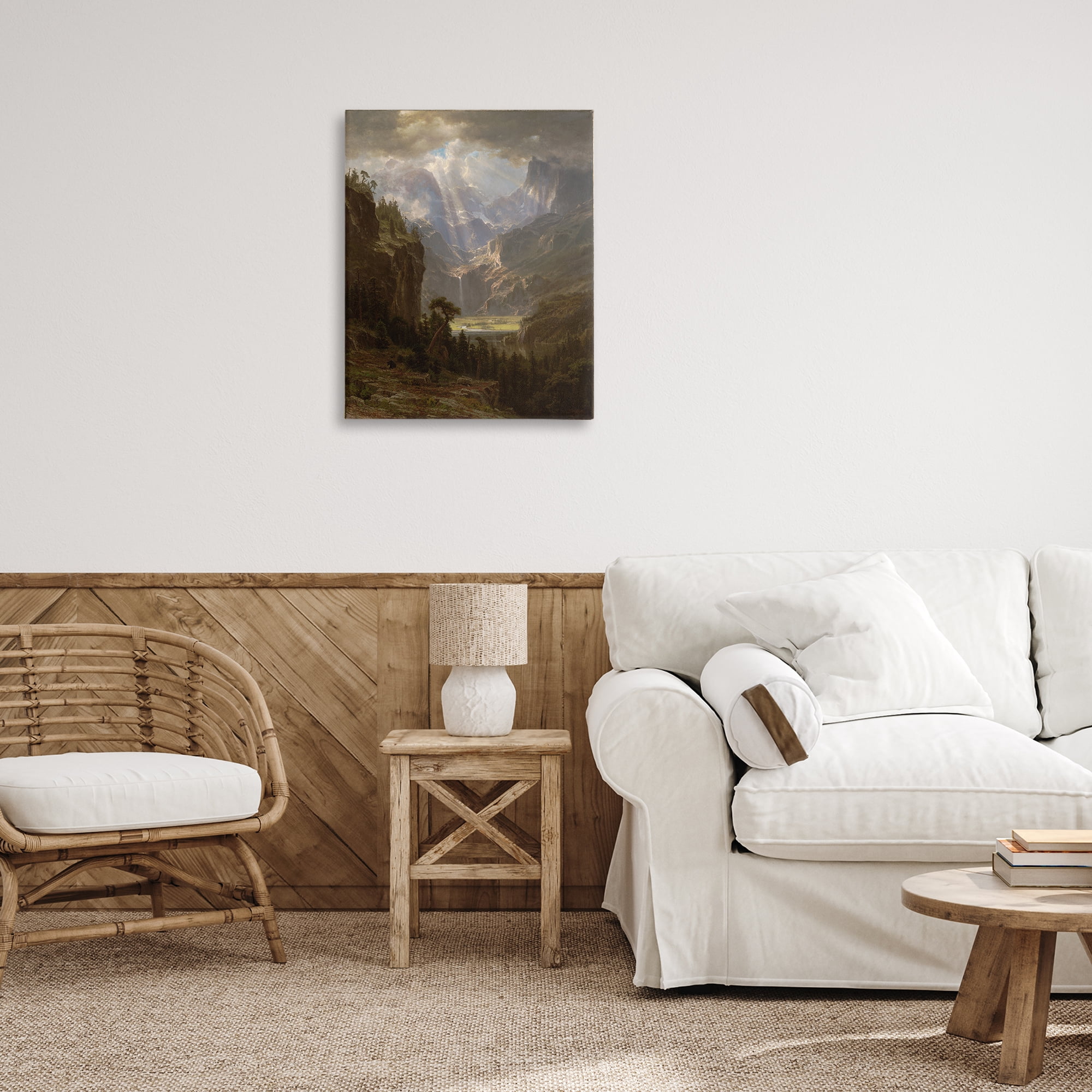 Stupell Industries Classic Bierstadt Rocky Mountains Landscape & Nature Painting Wrapped Canvas Art Print Wall Art, 24 x 30
