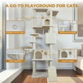 thumbnail image 2 of Jopath Cat Condo 84 In Beige Cat Tree Tower Sturdy Large Cat Tower With Large Condo Sisal Scratching Post Big Hammock And Top Platform For Adult Cats Kittens, 2 of 7