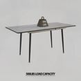 thumbnail image 2 of 47"-63" Expandable MDF Square White Marble Pattern Dining Table with Tapered Black Metal Legs for US Homes, 2 of 13