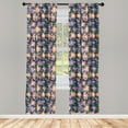thumbnail image 2 of Ambesonne Floral Curtains, Leaves Flowers Curls Art, Pair of 28"x95", Pale Chocolate and Peach, 2 of 4