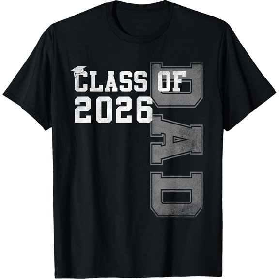 Men's Proud Dad of A 2026 Graduate Grad Senior Father Graduation T-Shirt, Comfortable Breathable Soft Tee, Men's 100% Cotton Graphic T-Shirt 180gsm
