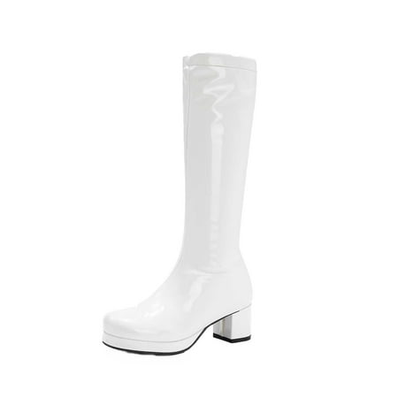 

jsaierl Fashion Large Size Boots Women Autumn Long Tube Low Heeled Shoes Boots Pointed Boots Knight Boots