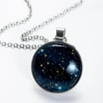 thumbnail image 2 of Gemini Constellation Elegant Glass Circular Pendant Necklace - Women's Jewelry, 2 of 5