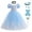 Light Blue, variant on OBEEII Girls Cinderella Short Puff Sleeve Princess Dress with Accessories Cosplay Halloween Christmas Carnival Party Costume Fairy Princess Dress up Birthday Outfit for Child