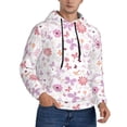 thumbnail image 2 of Uemuo Retro Floral Pattern Men's Hoodie - Casual Pullover Hoodie with Kangaroo Pocket, Stylish Hooded Sweatshirt for Everyday Wear-4X-Large, 2 of 7