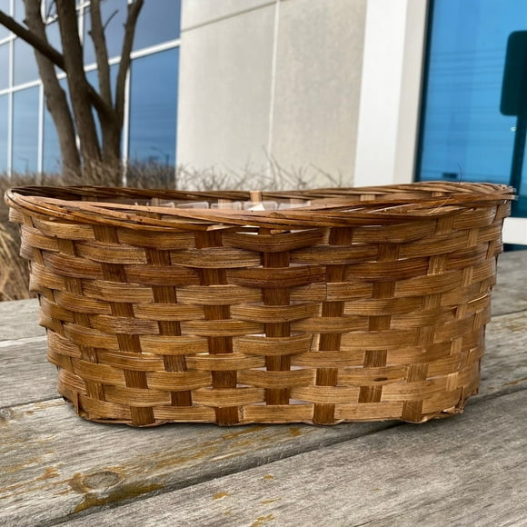 Woven Wicker Basket Shaped Planter