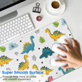thumbnail image 4 of Long Mouse Pads for Desk,White Dinosaurs Clouds Leaves Pattern Desk Mats on Top Of Desks, Desk Mouse Pad Extra Large with 3mm Non-Slip Base and Stitched Edge for Gaming,Office,Work,Home 35.4"x15.7", 4 of 6