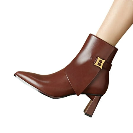 

Ankle Boots Women Ladies Vintage Ankle Pointed Toe Casual Single Shoes Short Boots