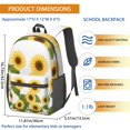 thumbnail image 5 of 17 Inch Lightweight Backpack,PVC Waterproof Oxford Fabric, Ergonomically Designed, with Large Capacity, Sunflower Print, 5 of 5