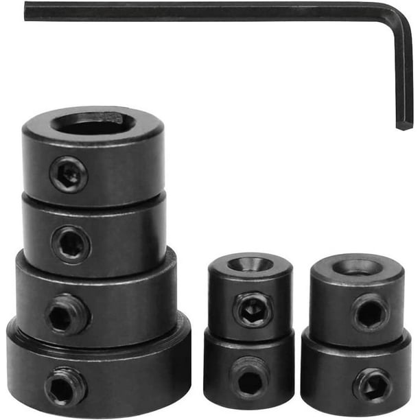 Tope de profundidad de broca, 8 piezas Collar de profundidad de tope de profundidad 3/4/5/6/8/10/12/16 mm Tope de profundidad de broca con llave hexagonal y caja de piezas, para brocas de carpintería TUNC Sencillez