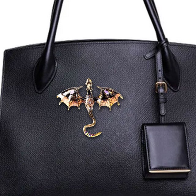 Broche Retro Dragón Volador Con Goteo Aceite Accesorios para Abrigos Y Trajes Que Combinan Con para Hombres Y Mujeres Broche (D) Marrón